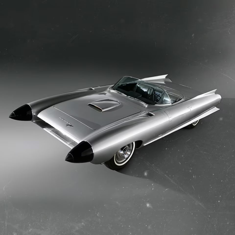 Inovador Cadillac Cyclone, carro-conceito de 1959 que impressionou com seu design futurista para a época.